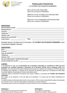 Formulaire d'inscription tutorat des étudiants infirmiers