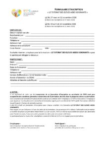 Formulaire d'inscription tutorat AS 2026